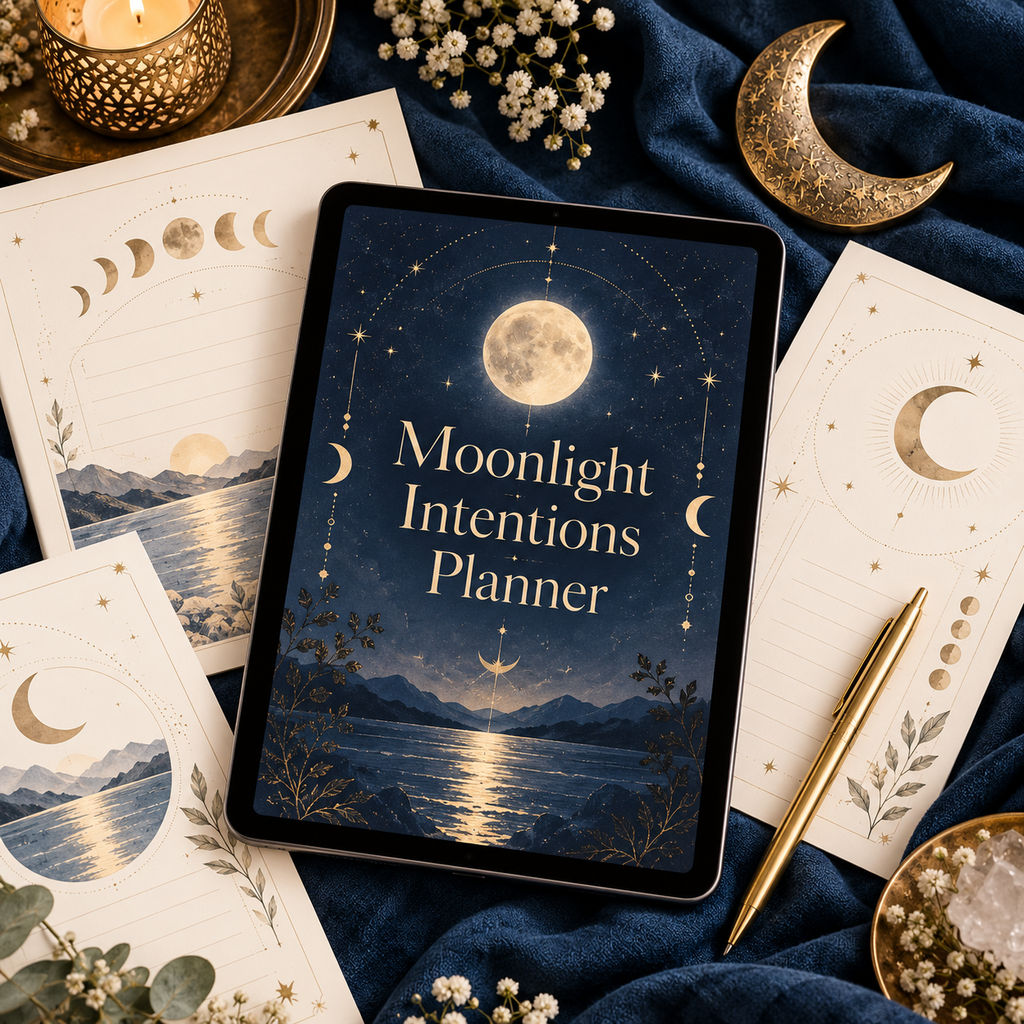 Moonlight Intentions Planner printable page preview