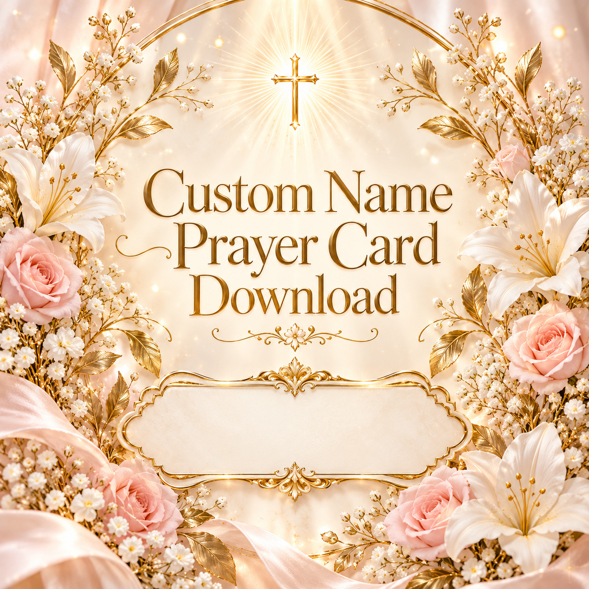 Custom Name Prayer Card Download premium cover