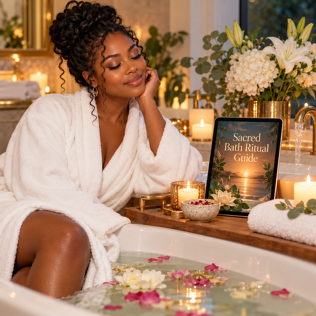 Sacred Bath Ritual Guide self-care scene