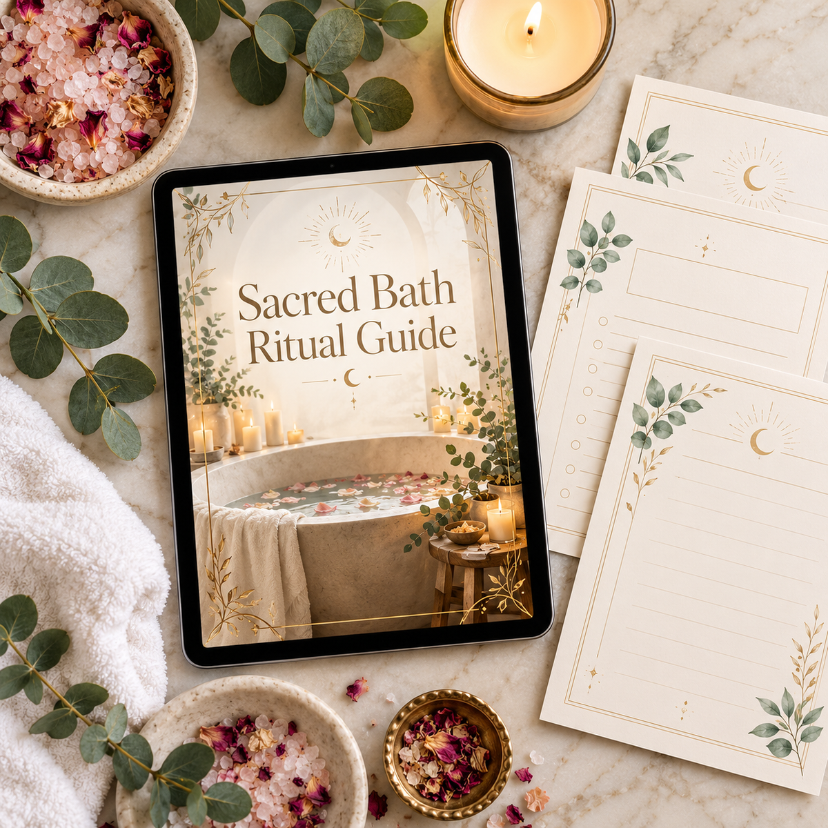 Sacred Bath Ritual Guide printable planning pages